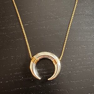 Stella & Dot gold & silver horn necklace
